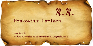 Moskovitz Mariann névjegykártya
