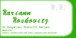 mariann moskovitz business card